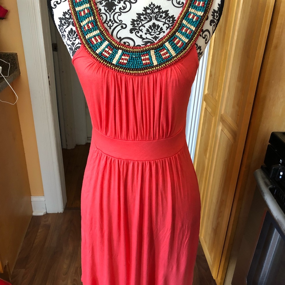 Sundress with wood embellishments design